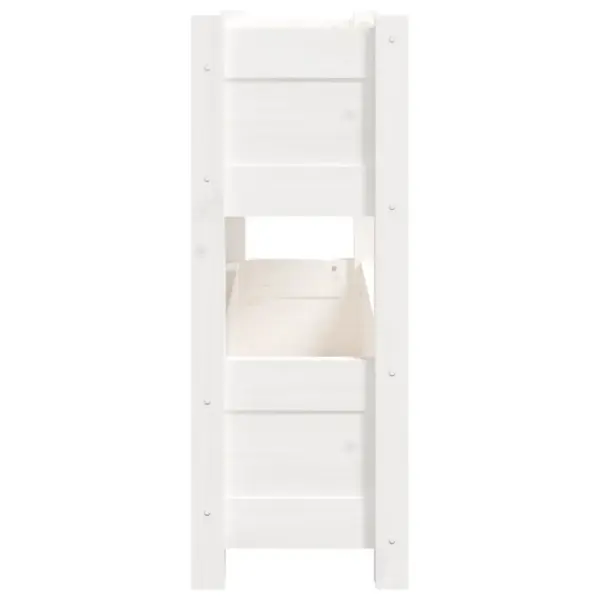 Kahetasandiline taimekast kahe kastiga, valge männipuidust, 77 x 25 x 66 cm – 6