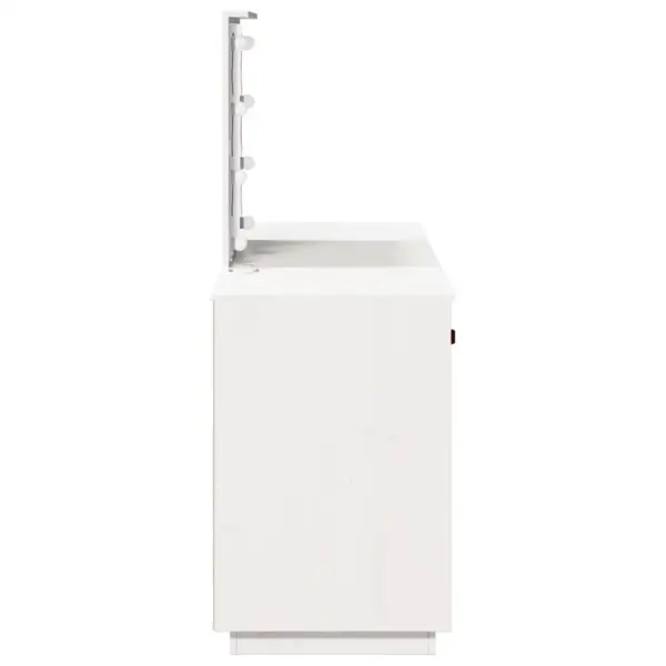 Valge männipuidust tualettlaua ja kapi komplekt LED-valgustusega, 135 x 50 x 134 cm – 6