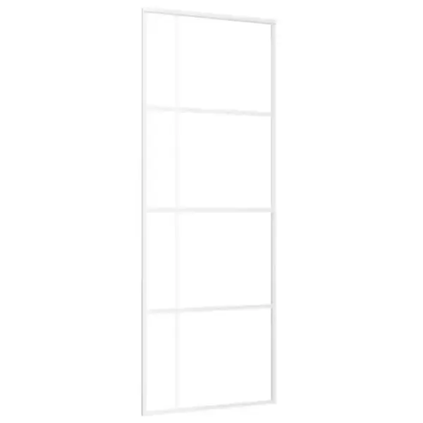 Valge matt klaasist ja alumiiniumraamiga liuguks, 76 x 205 cm – 2