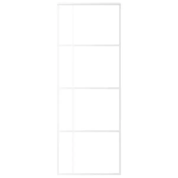 Valge matt klaasist ja alumiiniumraamiga liuguks, 76 x 205 cm – 3