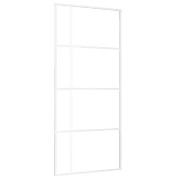 Valge matt klaasist liuguks alumiiniumraamiga, 90 x 205 cm – 2