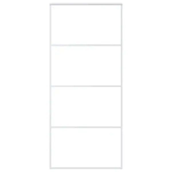 Valge liuguks matt ESG-klaasiga, alumiiniumraam, 90 x 205 cm – 2