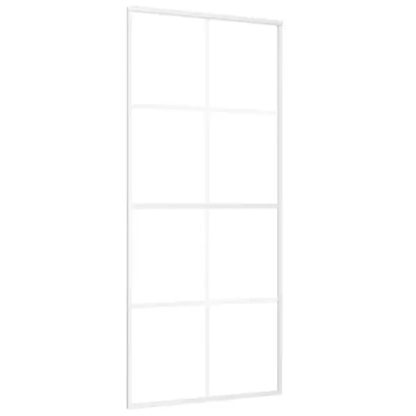 Valge matt ESG-klaasist liuguks alumiiniumraamiga, 90 x 205 cm – 2