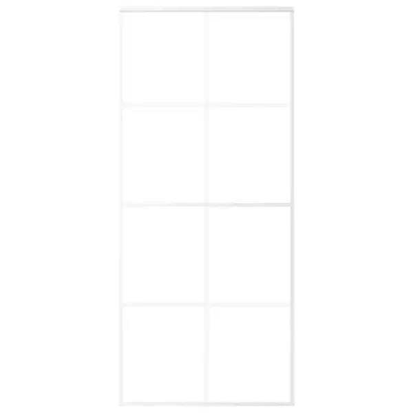 Valge matt ESG-klaasist liuguks alumiiniumraamiga, 90 x 205 cm – 3