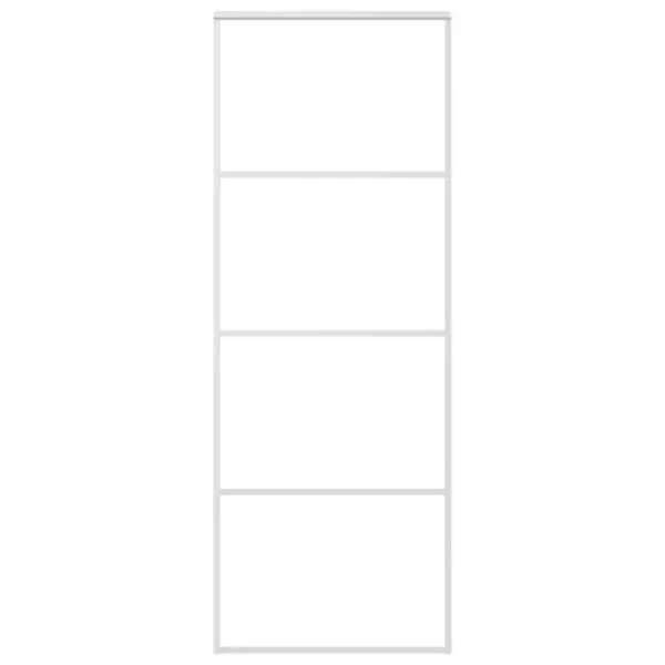 Valge mattklaasist liuguks alumiiniumraamiga, 76 x 205 cm – 2