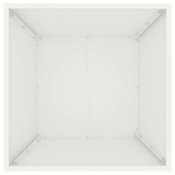 Valge trapetsikujuline aia istutusnõu, külmvaltsitud teras, 50 x 50 x 15 cm – 8