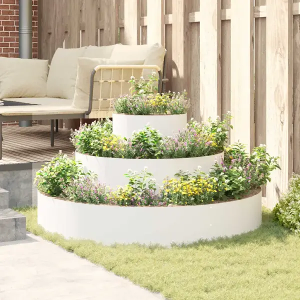 Metallist aia istutuspeenar, valge külmvaltsitud teras, 120 x 120 x 20 cm – 4