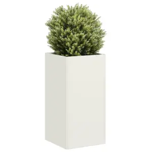 Kõrge taimekast avatud põhjaga, valge külmvaltsitud teras, 40 x 40 x 80 cm