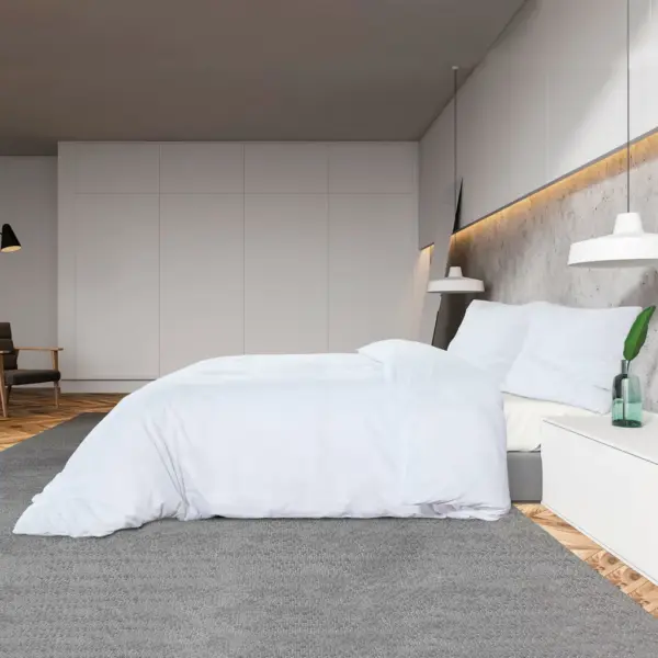 Valge mikrofiiber voodipesukomplekt, 260 x 240 cm, kortsumiskindel – 4
