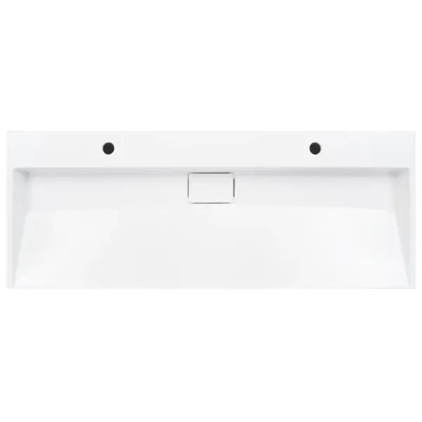 Valge mineraalvalamist vannitoa valamu 2 kraaniavaga, 120 x 46 x 11 cm – 4