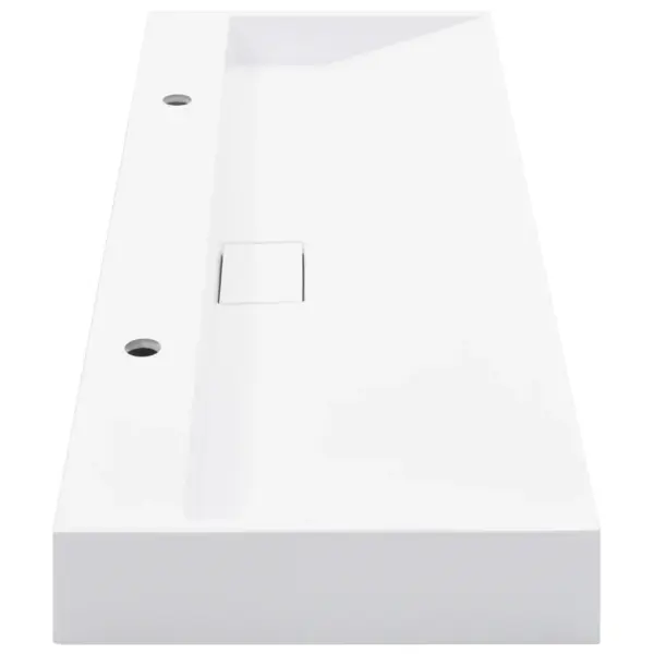 Valge mineraalvalamist vannitoa valamu 2 kraaniavaga, 120 x 46 x 11 cm – 6