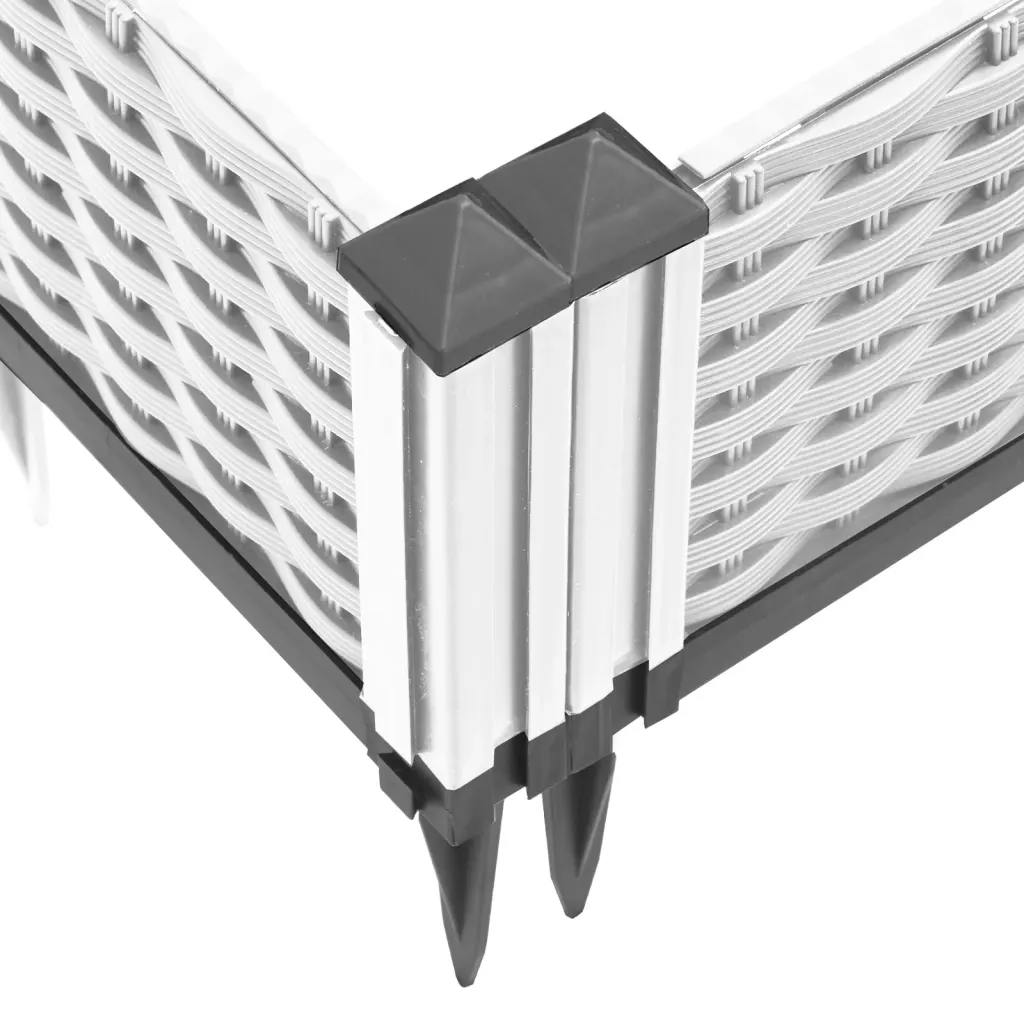 Modulaarne rotangimustriga taimekast, valge PP, 125 x 40 x 28,5 cm