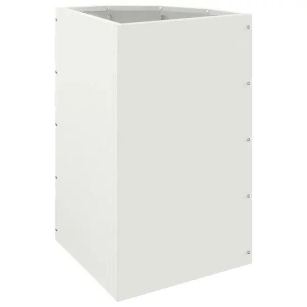 Nurgeline valge terasest istutuskast aeda ja rõdule, 30 x 30 x 50 cm – 7