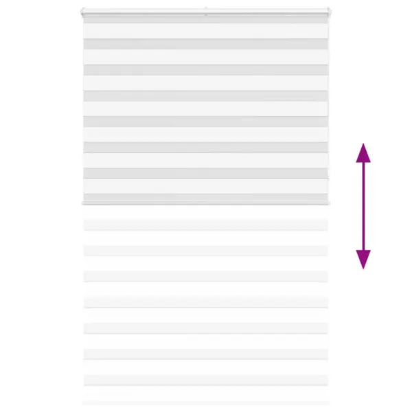 Valge päev-öö ruloo triibulise kangaga, 140 x 230 cm, polüester, alumiiniumsiiniga – 5