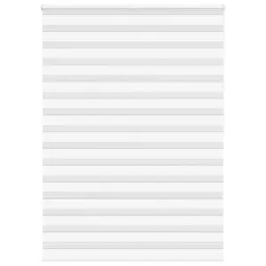 Valge triibuline päev-öö ruloo, 165 x 200 cm, 100% polüester, alumiinium ülemine siin, kanga laius 160,9 cm