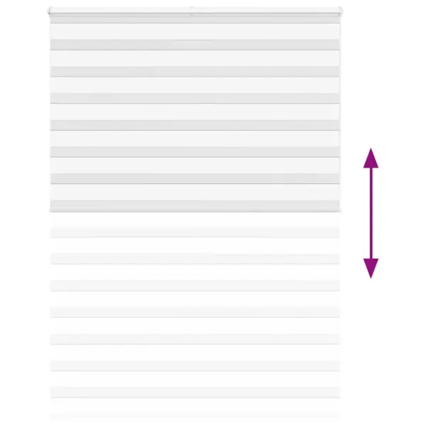 Valge triibuline päev-öö ruloo, 165 x 200 cm, 100% polüester, alumiinium ülemine siin, kanga laius 160,9 cm – 5