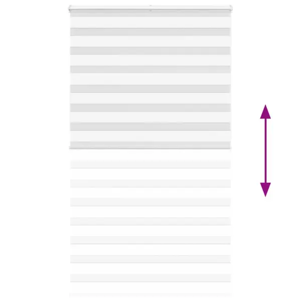 Valge päev-öö rulookardin, triibuline, 130 x 200 cm, polüester – 5