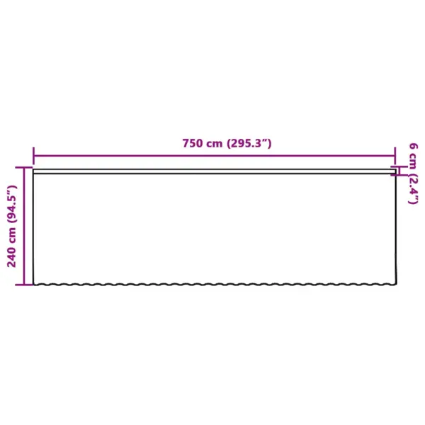 Pitskardin valge polüster, 750 x 240 cm, 4 riputusviisi – 8