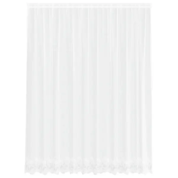 Valge pitskardin lilleäärisega, polüester, 220 x 300 cm – 2