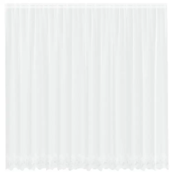 Valge lilledega pitskardin, polüester, 200 x 400 cm – 2
