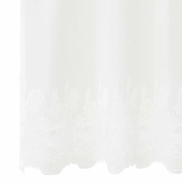 Valge lilledega pitskardin, polüester, 200 x 400 cm – 5