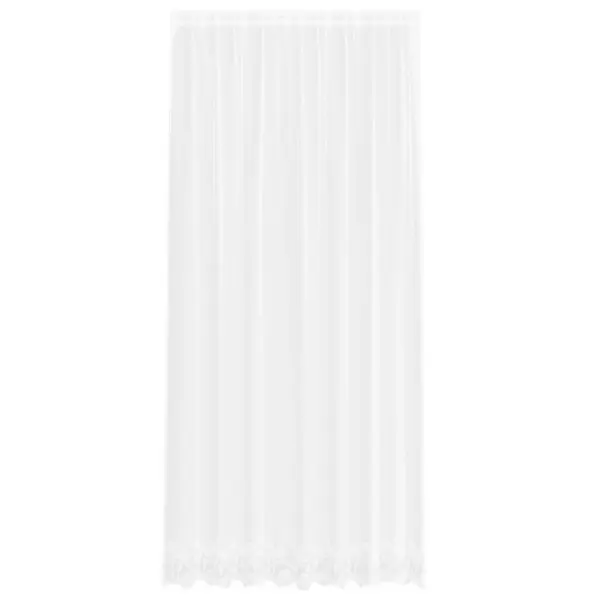 Valge lillemustriga pitskardin, polüester, 280 x 200 cm – 2