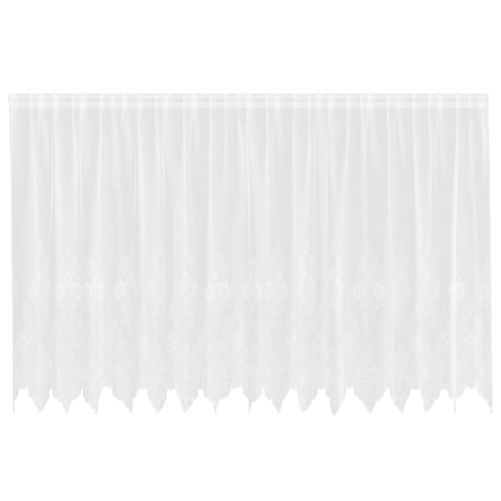 Pitskardin lillemustriga, valge polüester, 160 x 400 cm