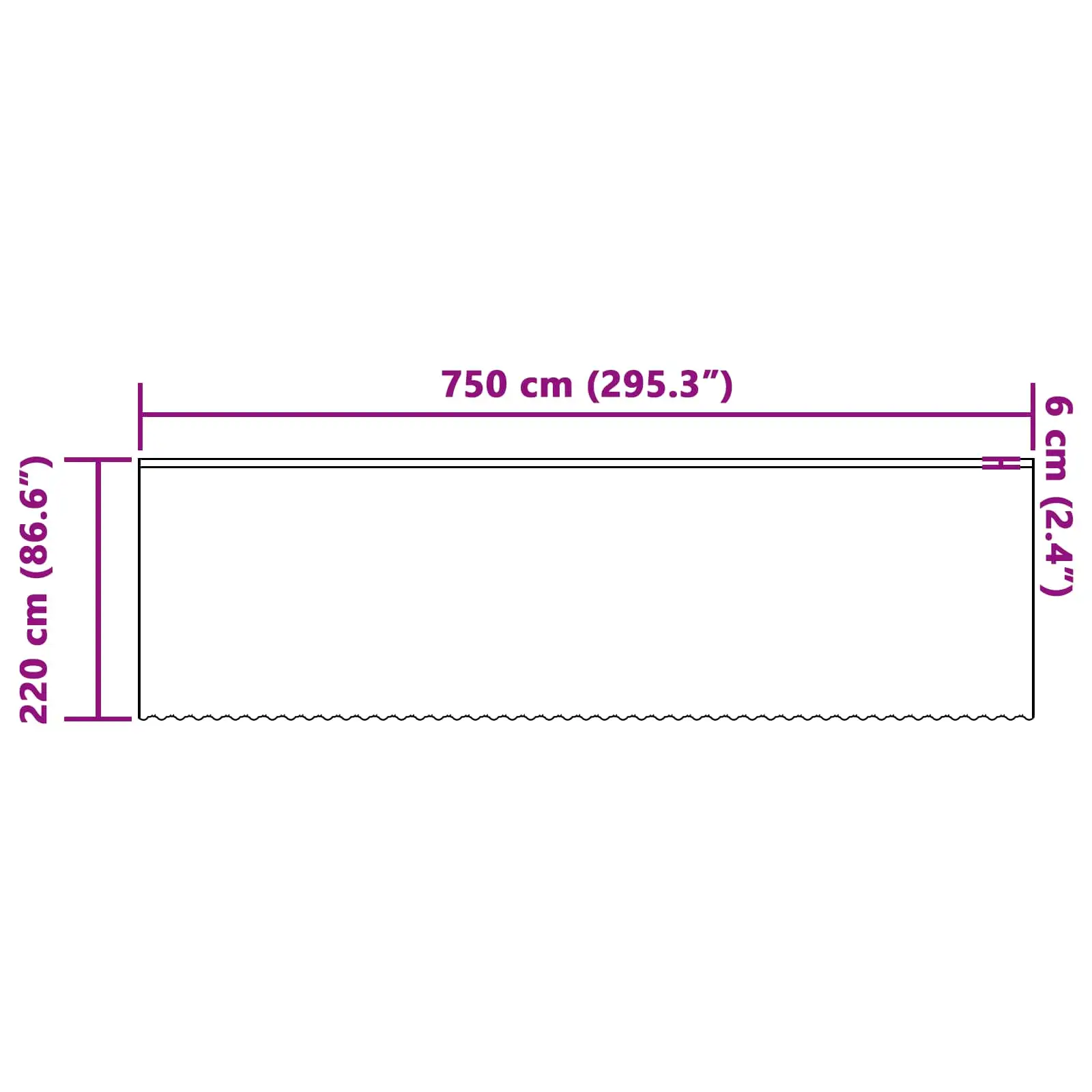Valge pitskardin lillemustriga, 220 x 750 cm, polüester, 4 kinnitusviisi