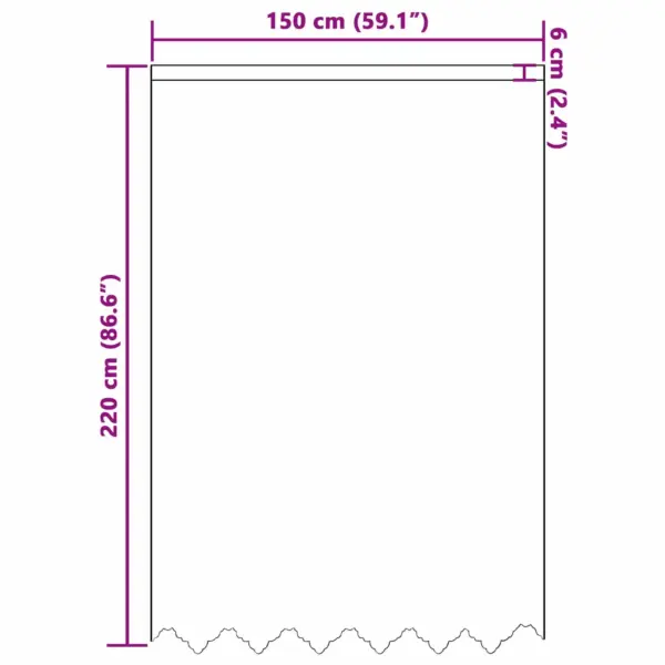 Valge pitskardin lillemustriga, polüester, 220 x 150 cm – 8