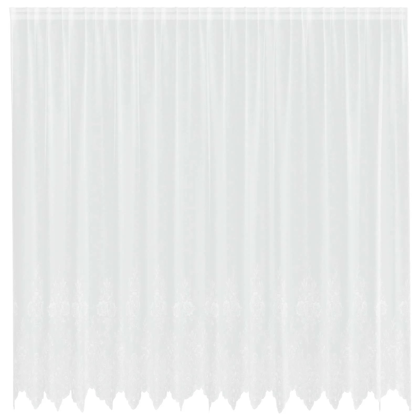 Pitskardin lillemustriga, valge polüester, 240 x 400 cm