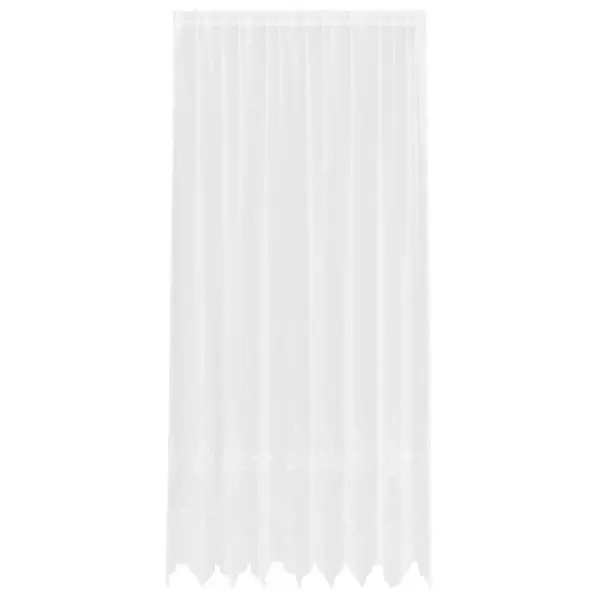 Valge pitskardin lillemustriga, polüester, 300 x 200 cm – 2