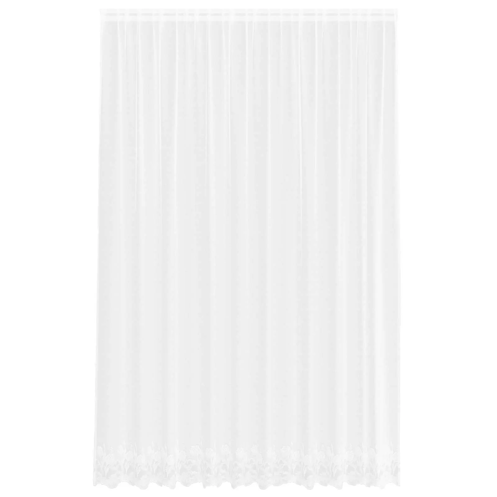 Mitme riputusviisiga pitskardin lillemustriga, valge, 300 x 300 cm, polüester