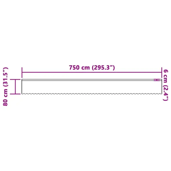 Pitskardin lillemustriga, valge polüester, 80 x 750 cm – 8