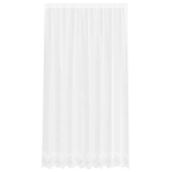 Valge pitskardin lillemustriga, polüester, 240 x 200 cm – 2
