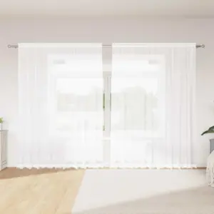 Valge polüester pitskardin 4 riputusviisiga, 300 x 245 cm