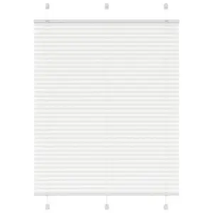 Valge plisseeritud aknaruloo, 105 x 100 cm, kaks paigaldusviisi