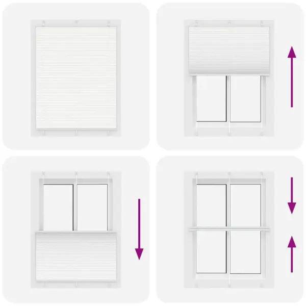 Valge plisseeritud aknaruloo, 105 x 100 cm, kaks paigaldusviisi – 7