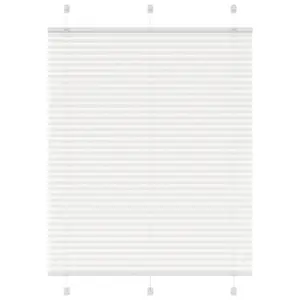 Valge plisseeritud ruloo privaatsuse ja päikesekaitsega, 105 x 150 cm