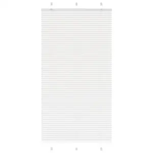 Valge plisseeritud ruloo, 110 x 200 cm, 100% polüester, kahe kinnitusega