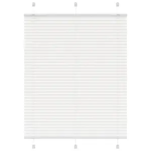 Valge plisseeritud ruloo privaatsuseks, 110 x 150 cm, puurimiseta paigaldusvõimalus