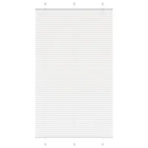 Valge plisseeritud ruloo, 120 x 200 cm, 100% polüester, kanga laius 119,4 cm