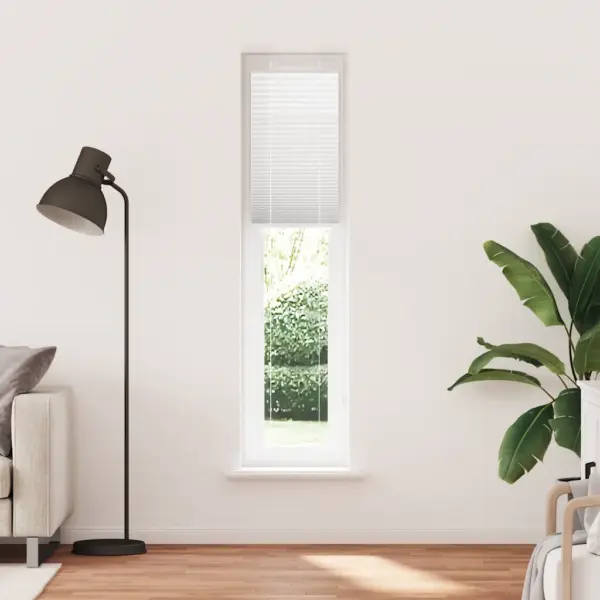 Valge plisseeritud ruloo 40 x 200 cm, 100% polüester, puurimiseta paigaldusvõimalusega - 2