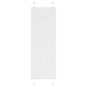 Valge plisseeritud ruloo privaatsuse ja päikesekaitseks, 45 x 150 cm