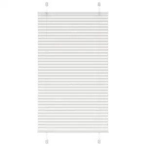 Valge plisseeritud ruloo aknale, 75 x 150 cm, kanga laius 74,4 cm