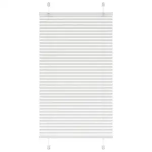 Valge plisseeritud ruloo, 80 x 100 cm, 100% polüester, kahe paigaldusviisiga