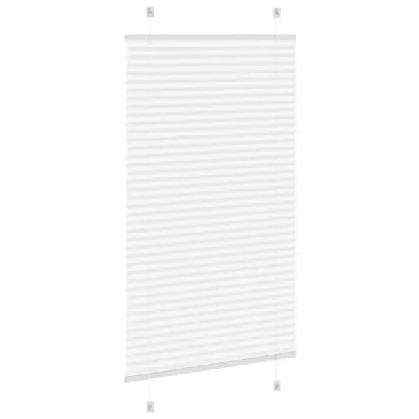 Valge plisseeritud ruloo, 80 x 100 cm, 100% polüester, kahe paigaldusviisiga – 4