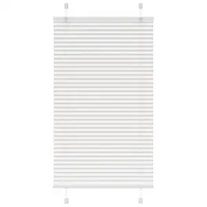 Valge plisseeritud ruloo 80 x 150 cm, 100% polüester, kahe paigaldusviisiga