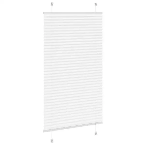 Valge plisseeritud ruloo 80 x 150 cm, 100% polüester, kahe paigaldusviisiga – 4