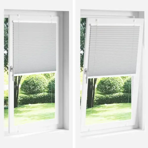 Valge plisseeritud ruloo 80 x 150 cm, 100% polüester, kahe paigaldusviisiga – 8