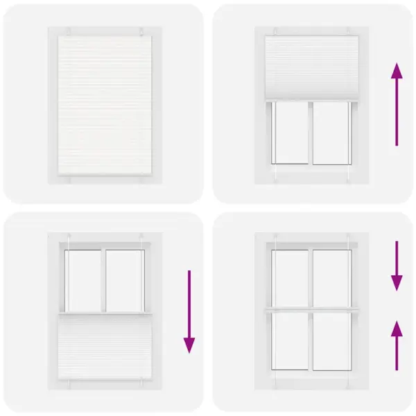 Valge plisseeritud ruloo, 85 x 100 cm, 100% polüester, kahe kinnitamisviisiga – 7